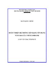 Luận văn Hoàn thiện hệ thống xếp hạng tín dụng năm 2010 của vietcombank