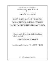 Luận văn Hoàn thiện quản lý tài chính tại các trường đại học công lập tự chủ tài chính trên địa bàn TP Hồ Chí Minh