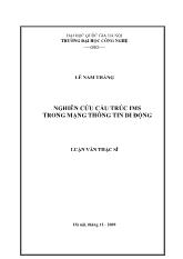 Luận văn Nghiên cứu cấu trúc ims trong mạng thông tin di động