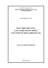 Luận văn Phát triển bền vững làng nghề truyền thống vùng kinh tế trọng điểm Bắc Bộ