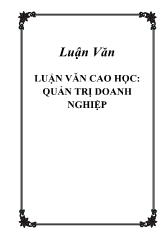 Luận văn Quản trị doanh nghiệp