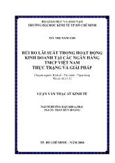 Luận văn Rủi ro lãi suất trong hoạt động kinh doanh ở các ngân hàng thương mại cổ phần Việt Nam thực trạng và giải pháp