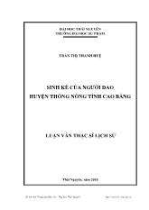 Luận văn Sinh kế của người dao huyện thông nông tỉnh Cao Bằng