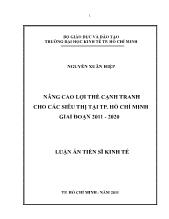 Nâng cao lợi thế cạnh tranh cho các siêu thị tại TP Hồ Chí Minh giai đoạn 2011 ­ 2020