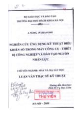 Nghiên cứu ứng dụng kỹ thuật điều khiển số trong máy công cụ - Thiết bị công nghiệp và đào tạo nguồn nhân lực