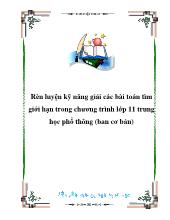 Tiểu luận Rèn luyện kỹnăng giải các bài toán tìm giới hạn trong chương trình lớp 11 trung học phổ thông (ban cơ bản)