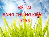 Đề tài bằng chứng kiểm toán