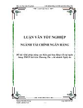 Đề tài Giải pháp nâng cao hiệu quả huy động vốn tại ngân hàng thương mại cổ phần Sài Gòn Thương Tín - Chi nhánh Nghệ An