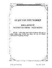 Đề tài Giải pháp phát triển tài khoản tiền gửi cá nhân nhằm tăng cường huy động vốn tại chi nhánh ngân hàng nông nghiệp và phát triển Quảng Xương