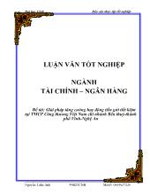 Đề tài Giải pháp tăng cường huy động tiền gửi tiết kiệm tại thương mại cổ phần Công thương Việt Nam chi nhánh Bến thuỷ - Thành phố Vinh - Nghệ An