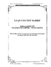 Đề tài Hạn chế rủi ro trong cho vay xây dựng nhà tại quỹ tín dụng nhân dân xã Vân Diên