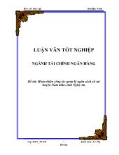 Đề tài Hoàn thiện công tác quản lý ngân sách xã tại huyện Nam Đàn, tỉnh Nghệ An