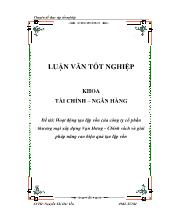 Đề tài Hoạt động tạo lập vốn của công ty cổ phần thương m ại xây dựng Vạn Hưng - Chính sách và giải pháp nâng cao hiệu quả tạo lập vốn