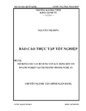 Đề tài Mở rộng cho vay bổ sung vốn lưu động đối với doanh nghiệp tại chi nhánh vpbank Nghệ An