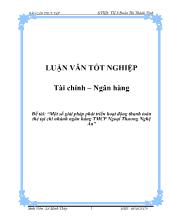 Đề tài Một số giải pháp phát triển hoạt động thanh toán thẻ tại chi nhánh ngân hàng thương mại cổ phần Ngoại Thương Nghệ An