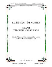 Đề tài Nâng cao hiệu quả huy động vốn tại ngân hàng nông nghiệp và phát triển nông thôn thành phố Vinh