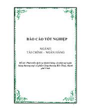 Đề tài Phát triển dịch vụ khách hàng cá nhân tại ngân hàng thương mại cổ phần Công thương Bến Thuỷ, thành phố Vinh