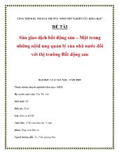 Đề tài Sàn giao dịch bất động sản – Một trong những nộid ung quản lý của nhà nước đối với thị trường Bất động sản
