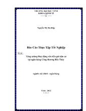 Đề tài Tăng cường Huy động vốn tiền gửi dân cư tại ngân hàng Công thương Bến Thủy