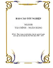 Đề tài Thực trạng và giải pháp công tác quản lý ngân sách cấp xã trên địa bàn Hà Tĩnh năm 2009 – 2011