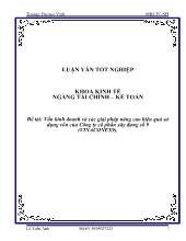 Đề tài Vốn kinh doanh và các giải pháp nâng cao hiệu quả sử dụng vốn của Công ty cổ phần xây dựng số 9 (VINACONEX 9)