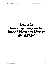 Luận văn Giải pháp nâng cao chất lượng dịch vụ bán hàng tại siêu thị Big C