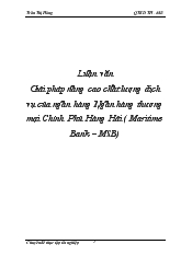 Luận văn Giải pháp nâng cao chất lượng dịch vụ của ngân hàng ngân hàng thương mại chính phủ hàng hải (maritime bank – msb)