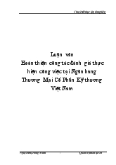 Luận văn Hoàn thiện công tác đánh giá thực hiện công việc tại ngân hàng thương mại cổ phần kỹ thương Việt Nam