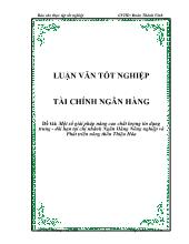 Một số giải pháp nâng cao chất lượng tín dụng trung - Dài hạn tại chi nhánh ngân hàng nông nghiệp và phát triển nông thôn Thiệu Hóa