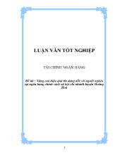 Nâng cao hiệu quả tín dụng đối với người nghèo tại ngân hàng chính sách xã hội chi nhánh huyện Hoằng Hoá