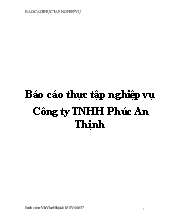 Tình hình hoạt động của công ty TNHH Phúc An Thịnh