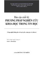 Báo cáo Cuối kỳ phương pháp nghiên cứu khoa học trong tin học