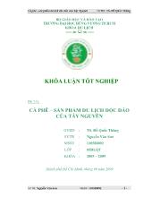 Cà phê sản phẩm du lịch độc đáo của Tây Nguyên