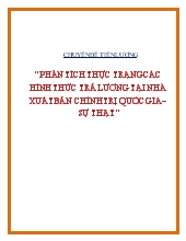 Chuyên đề Phân tích thực trạng các hình thức trả lương tại nhà xuất bản chính trị quốc gia – sự thật