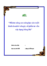 Đầu tư nâng cao năng lực sản xuất kinh doanh ở công ty cổ phần tư vấn xây dựng Sông Đà