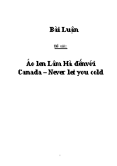 Đề tài Áo len Lâm Hà đếnvới Canada – Never let you cold