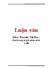 Đề tài Bảo hiểm Việt Nam - Thực trạng và giải pháp phát triển