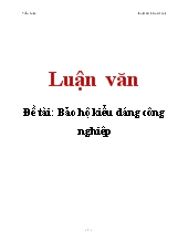 Đề tài Bảo hộ kiểu dáng công nghiệp