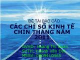 Đề tài Các chỉ số kinh tế chín tháng năm 2011