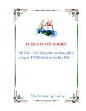 Đề tài Các lãng phí các lãng phí ở công ty TNHH dịch vụtin học FSC