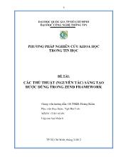 Đề tài Các thủ thuật (nguyên tắc) sáng tạo được dùng trong zend framework