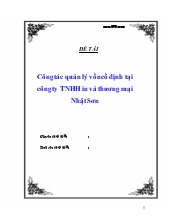 Đề tài Công tác quản lý vốn cố định tại công ty TNHH in và thương mại Nhật Sơn