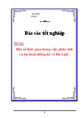 Đề tài Dãy số thời gian trong việc phân tích và dự đoán thống kê về Du Lịch