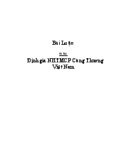 Đề tài Định giá ngân hàng thương mại cổ phần Công Thương Việt Nam
