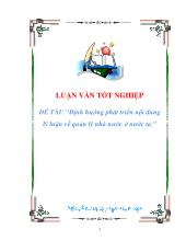 Đề tài Định hướng phát triển nội dung lý luận về quản lý nhà nước ở nước ta