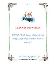 Đề tài Định hướng phát triển nội dung lý luận vềquản lý nhà nước ở nước ta