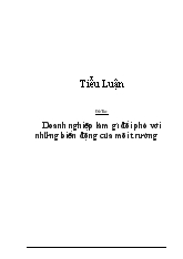 Đề tài Doanh nghiệp làm gì đối phó với những biến động của môi trường