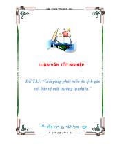 Đề tài Giải pháp phát triển du lịch gắn với bảo vệ môi trường tự nhiên