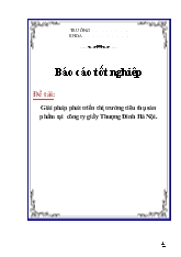 Đề tài Giải pháp phát triển thị trường tiêu thụ sản phẩm tại công ty giầy Thượng Đình Hà Nội