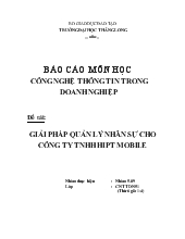 Đề tài Giải pháp quản lý nhân sự cho công ty TNHH hipt mobile